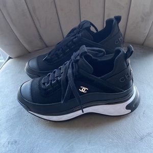 Black Chanel sneakers size 6.